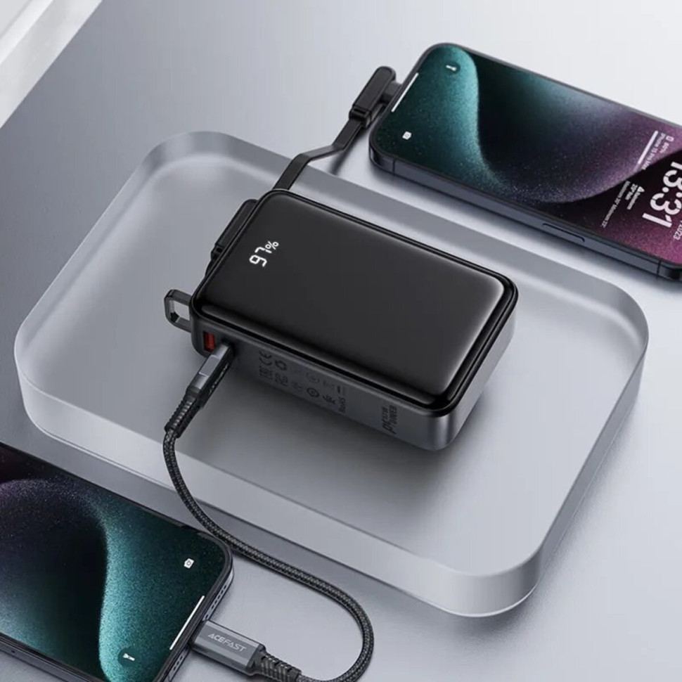Універсальна мобільна батарея Acefast M14 20000 mAh 22.5 W Black (6974316283966) ( 22298 ) Харків - фото 7