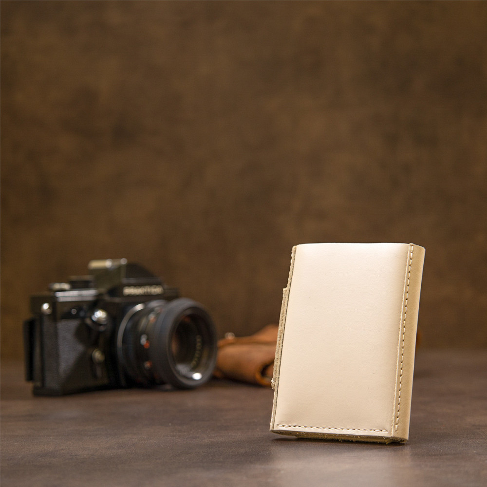 Небольшое портмоне унисекс GRANDE PELLE 11465 Бежевый Киев - изображение 10