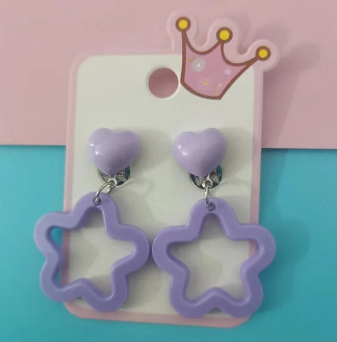 Кліпси дитячі Зірочки 45 на 30 мм бузковий Київ - фото 1