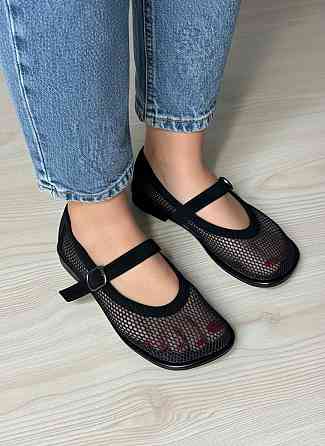 Балетки жіночі Meideli 5231-7 Mary Jane сітка з ремінцем чорні, 38, 24,5 см Київ