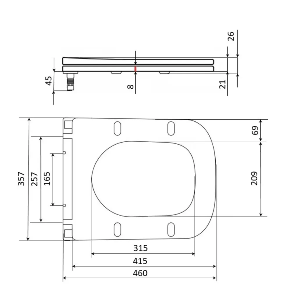 Qtap Сидіння для унітаза (Crow 640) 460x350x47 мм, White, з мікроліфтом, Slim Duroplast, Quick Release QTSC179W48700 Київ - фото 2