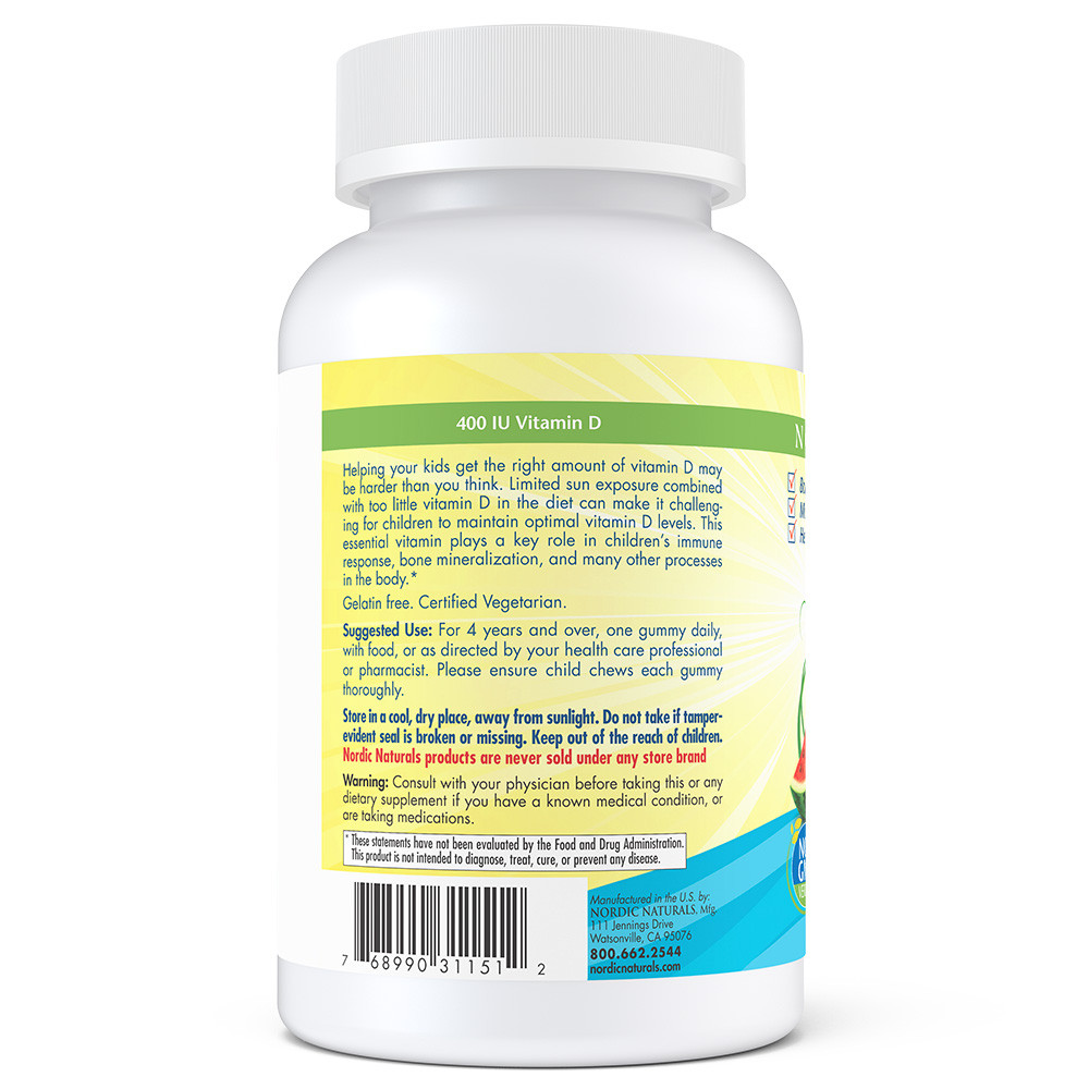Вітамін Д3 для дітей (Vitamin D3 Gummies KIDS) 400 МО 120 жувальних цукерок зі смаком кавуна Київ - фото 3