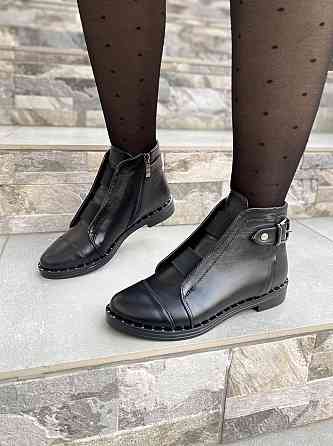 Черевики жіночі 10121 чорні (весна-осінь, шкіра натуральна) (1250) 39 Коломия