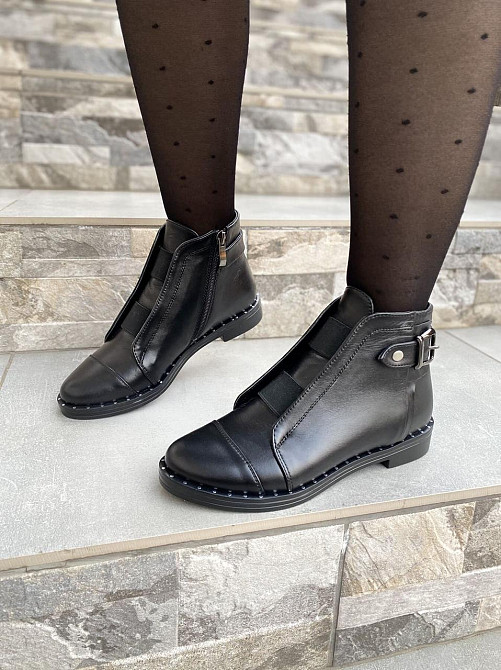 Черевики жіночі 10121 чорні (весна-осінь, шкіра натуральна) (1250) 39 Коломия - фото 1