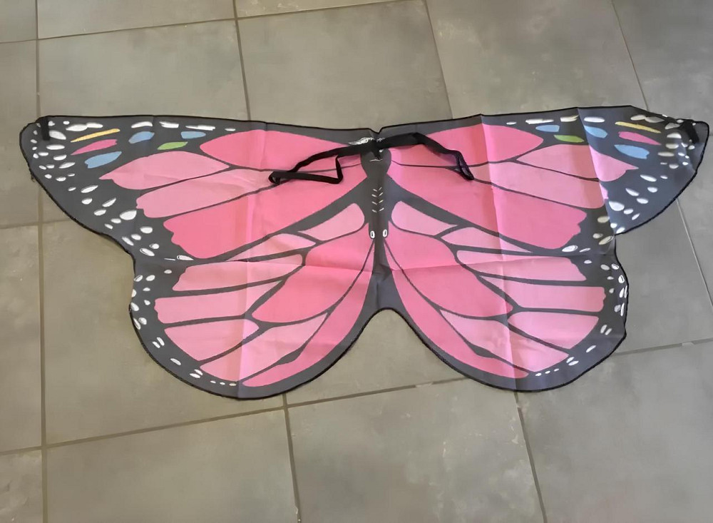 Маскарадні крила метелика RESTEQ рожеві стильний аксесуар для свят вечірок та фотозйомки Київ - фото 4
