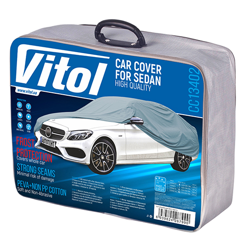 Автомобільний тент CC13402 XL сірий з підкладкою PEVA+Non PP Cotton 533x178x119 Харків - фото 1