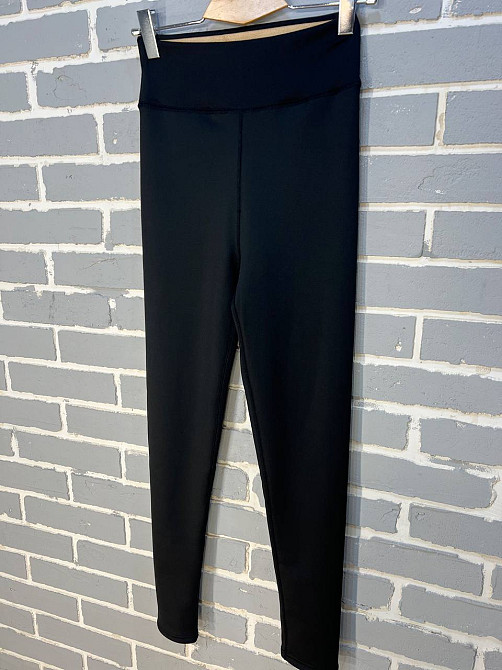 Лосины женские Alia 915 дайвинг широкий пояс высокая талия утепленные на меху черные, черный, XL Киев - изображение 14