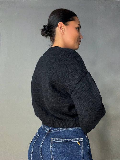 Светр жіночий Fancy Matinee 539 оверсайз однотонний, чорний, one size Київ - фото 11