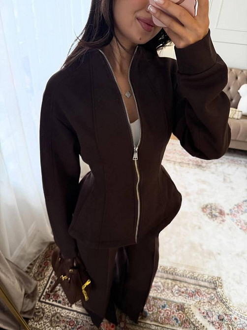 Жіночий стильний повсякденний костюм — двійка турскапля Шоколад, 46/48 Одеса - фото 2