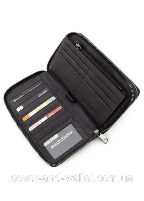 Стильний чоловічий шкіряний клатч на дві блискавки з фактурою під рептилію Marco Coverna 5902C Київ - фото 7