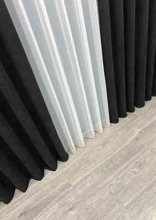 Шторная ткань микровелюр Petek YL цвет черный 2017ш Киев