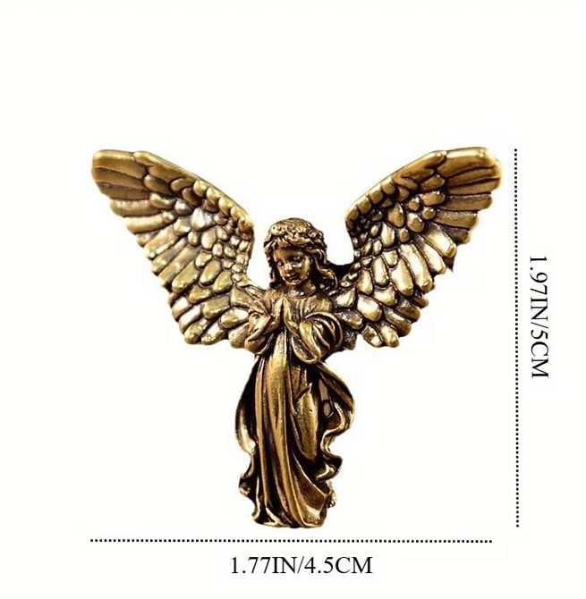 Фігурка ангела з латуні 4.5 см, статуетка ангел-охоронець, декоративний талісман, подарунок Київ - фото 4