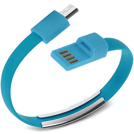 Кабель-браслет micro USB 2.0, блакитний RTL Вінниця