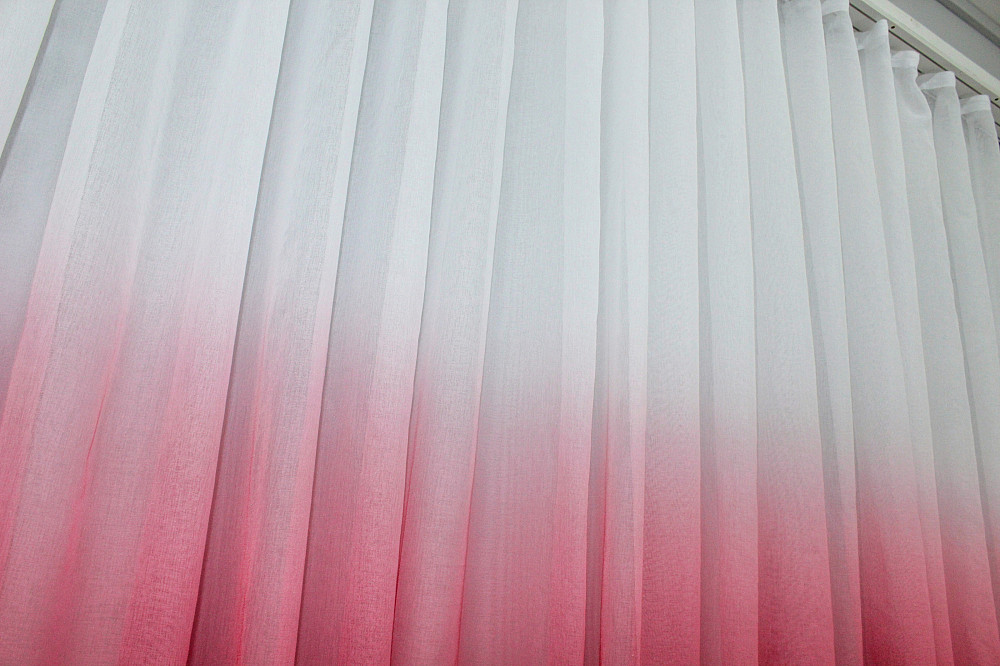 Тюль VR-Textil 579т Розтяжка "Омбре" на батисті (під льон) з обтяжувачем Марсала з білим 300х250 см (42-0857) Київ - фото 8