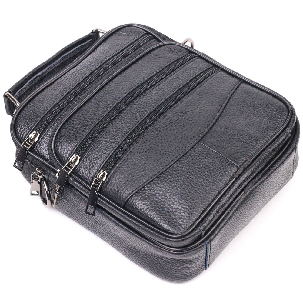 Сумка вертикальная кожаная 21270 Vintage Черная Киев - изображение 7