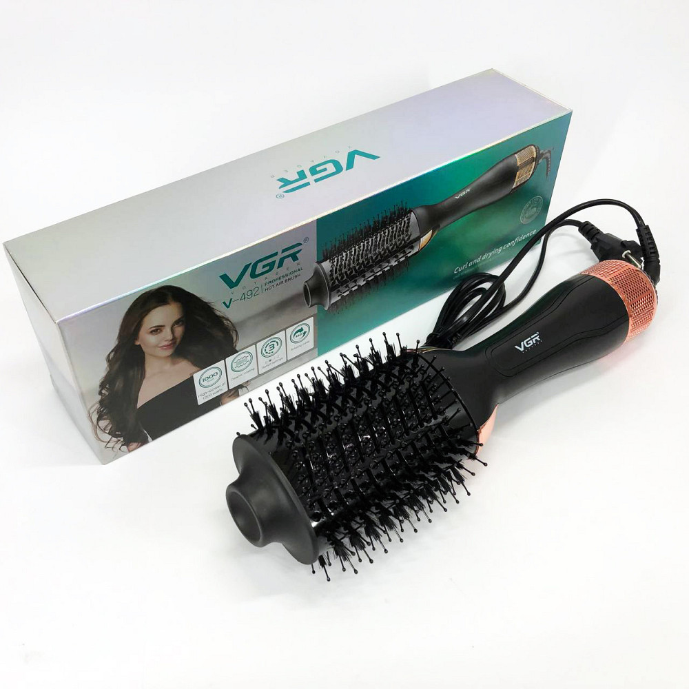 Електрична фен-щітка для гладкої зачіски VGR V-492, Фен для волосся від мережі, Фен з різними режимами NR-48 Івано-Франківськ - фото 1