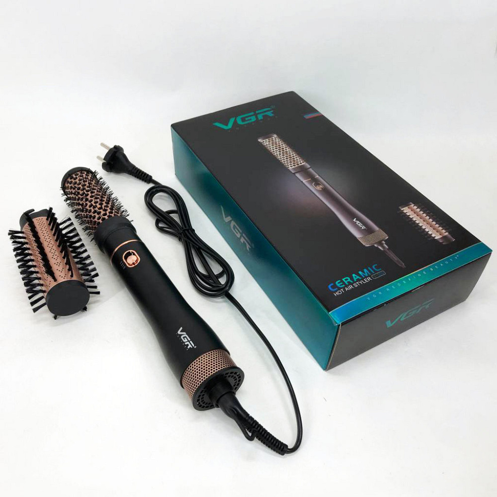 Фен-щітка для жінок з насадками VGR V-559, Фен-гребінець для сушіння, Хороший потужний фен PV-96 Львів - фото 7