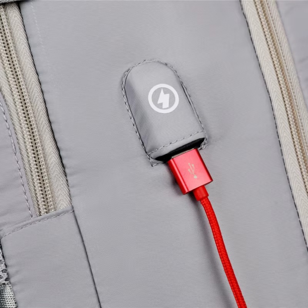 Рюкзак городской для путешествий дорожный с влагозащитой с портом для заряки 40х20х25 см,серый Каменец-Подольский - изображение 10