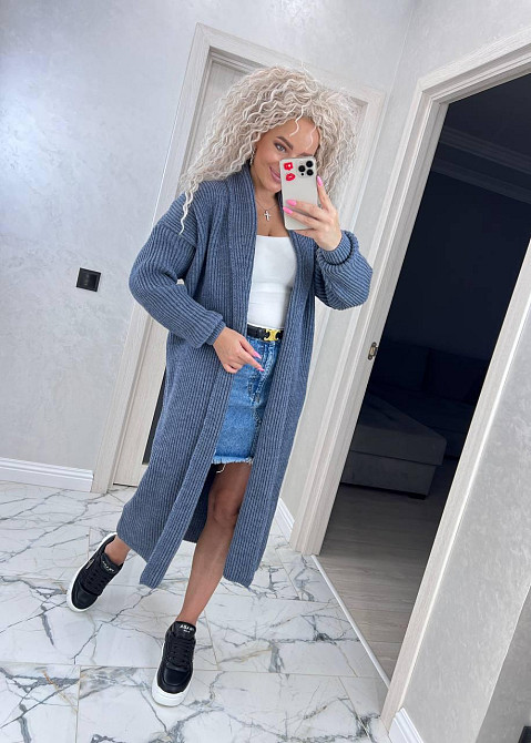 Женский длинный вязаный кардиган оверсайз. 44-50р. Киев - изображение 3