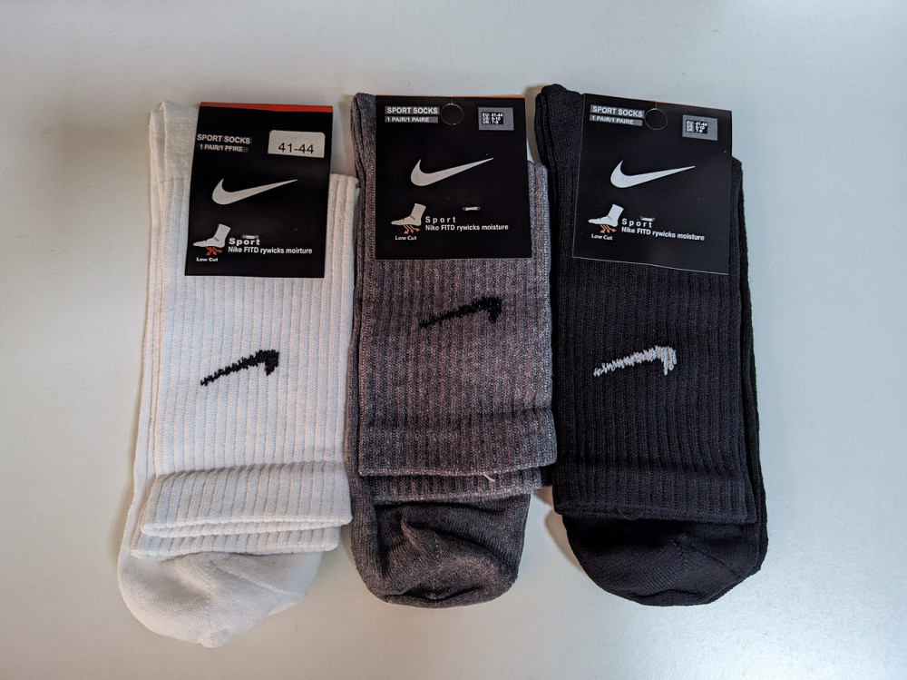 Набір чоловічих високих бавовняних шкарпеток 3 шт. в уп (Чорний, Білий, Сірий) Nike 3 36-40 Київ - фото 1