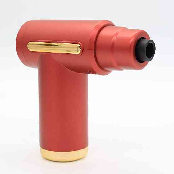 Перкусійний масажер з 4 насадками Gun Massager, Червоний / Ручний масажер / Масажер для тіла Київ