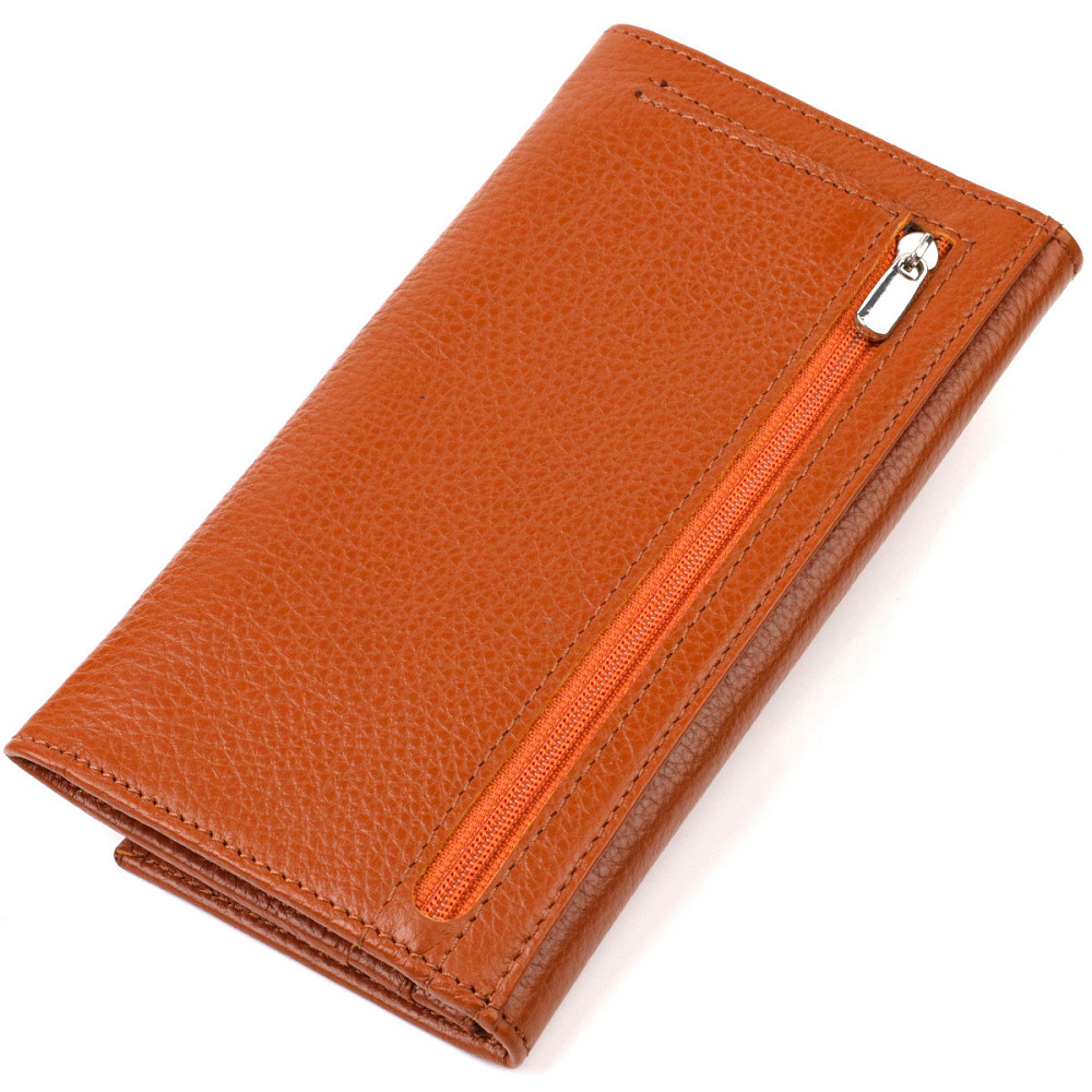 Женский удобный кошелек из натуральной кожи Коричневый (CANPELLINI) Киев - изображение 6