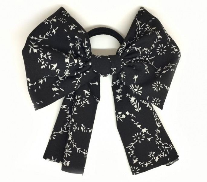 Твіллі бант на гумці чорний Київ - фото 1