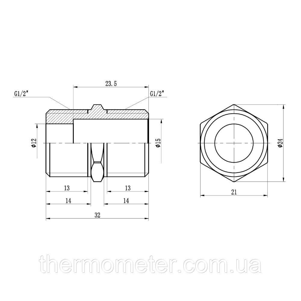 Ніпель подовжений Thermo Alliance Forte 1/2" SF35815L Київ - фото 2