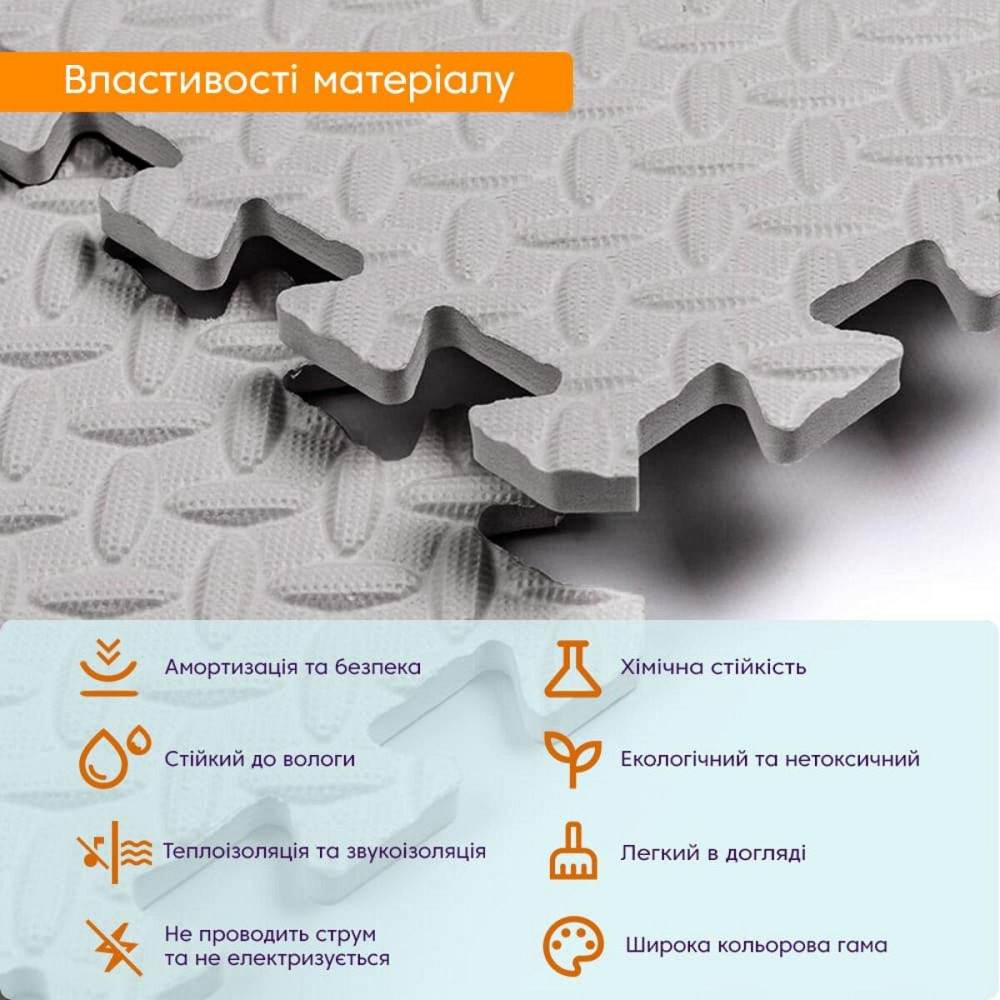 Підлогове покриття 60х60х1см Сіре (D) SW-00002569 Київ - фото 4