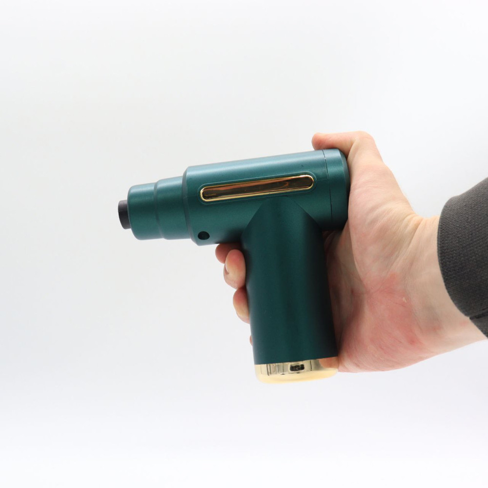 Перкуссионный массажер с 4 насадками Gun Massager, Зеленый / Массажер для тела / Ручной массажер Киев - изображение 8