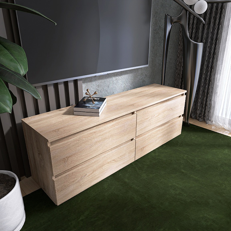 Тумба под телевизор Эверест ЛТВ-1400 Лайт 140х38х49 см Дуб сонома (DTM-4671) Львов - изображение 8