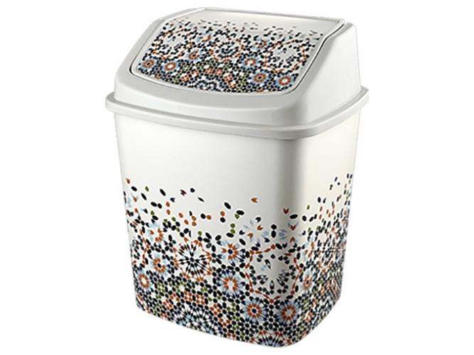Відро для сміття 5л поворотна кришка Мозаїка "ELIF" Харків - фото 3
