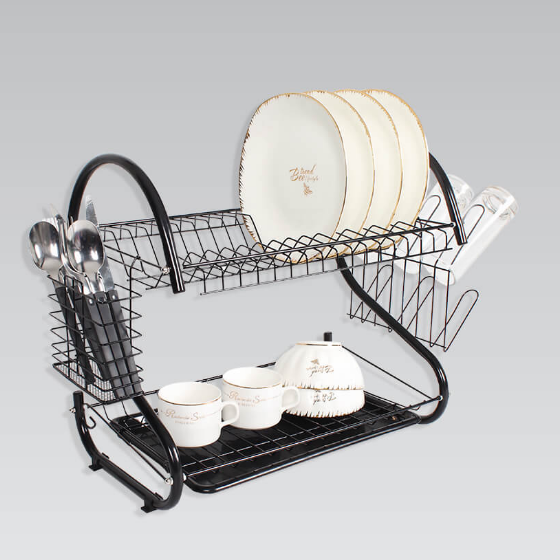 Сушарка для посуду двоярусна довга MR-1025-38-BLACK Basic Maestro Житомир - изображение 3