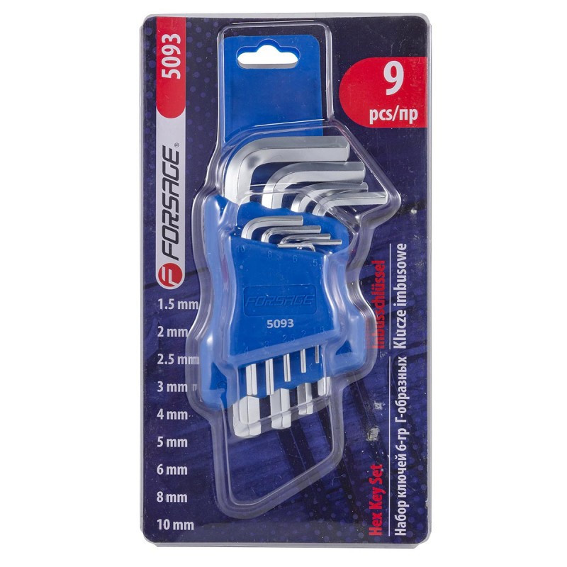 Набір ключів Г-подібних 6-граних, 9пр. (1.5, 2, 2.5, 3-6, 8, 10мм) Forsage F-5093 Одесса - изображение 3