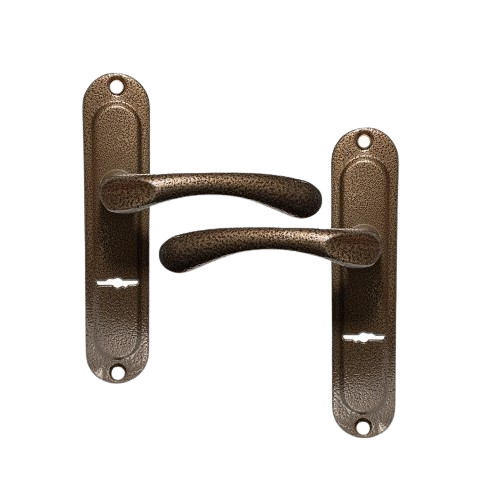 Ручка дверна на планці (тех.пакування) (міжцентр 55мм) 008 коричневий KEDR Житомир