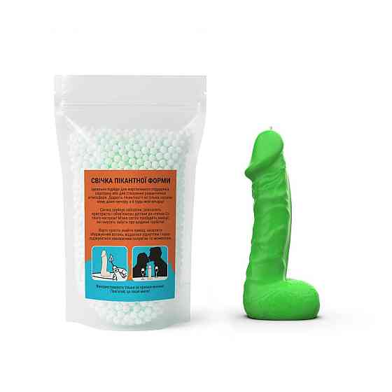 Свічка у формі члена Чистий Кайф LARGE Green Sex Aura Київ
