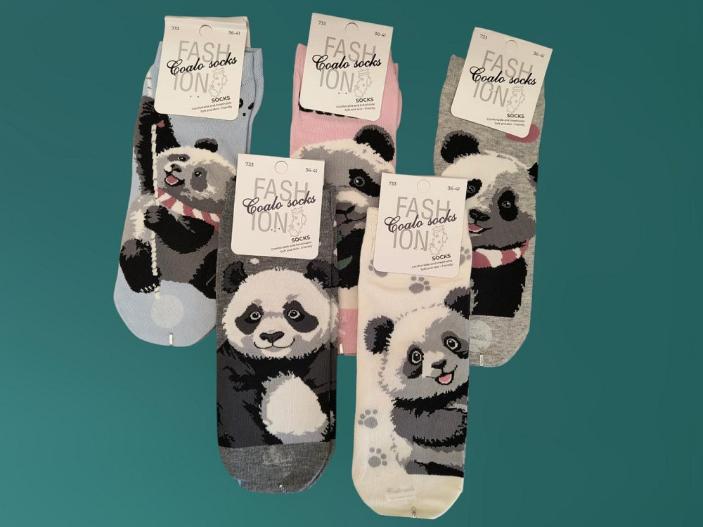 Шкарпетки жіночі з пандами. У наборі по 5 шт. Coalo socks. Розмір 36-41 Київ - фото 5