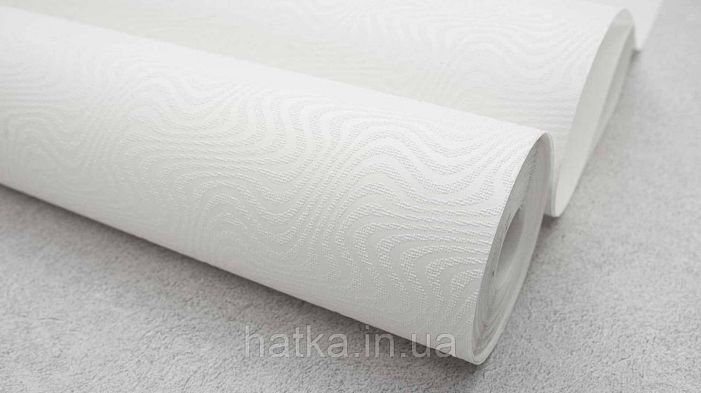 Обои под покраску виниловые на флизелине  Sintra Paint by 1.06x25 м полосы волны зигзаги белые 541128 Киев - изображение 1