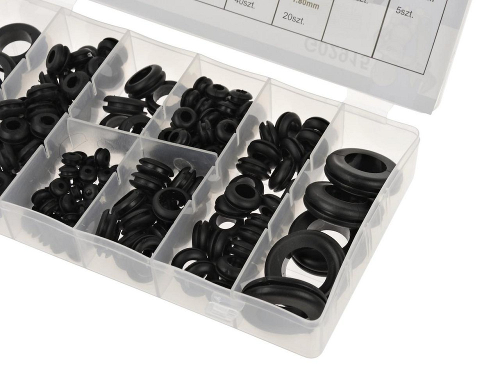 РемНабір люверсів гумових "GeKo" комплект:  8 розмірів -  180 штук (6 - 24мм) Київ - фото 3