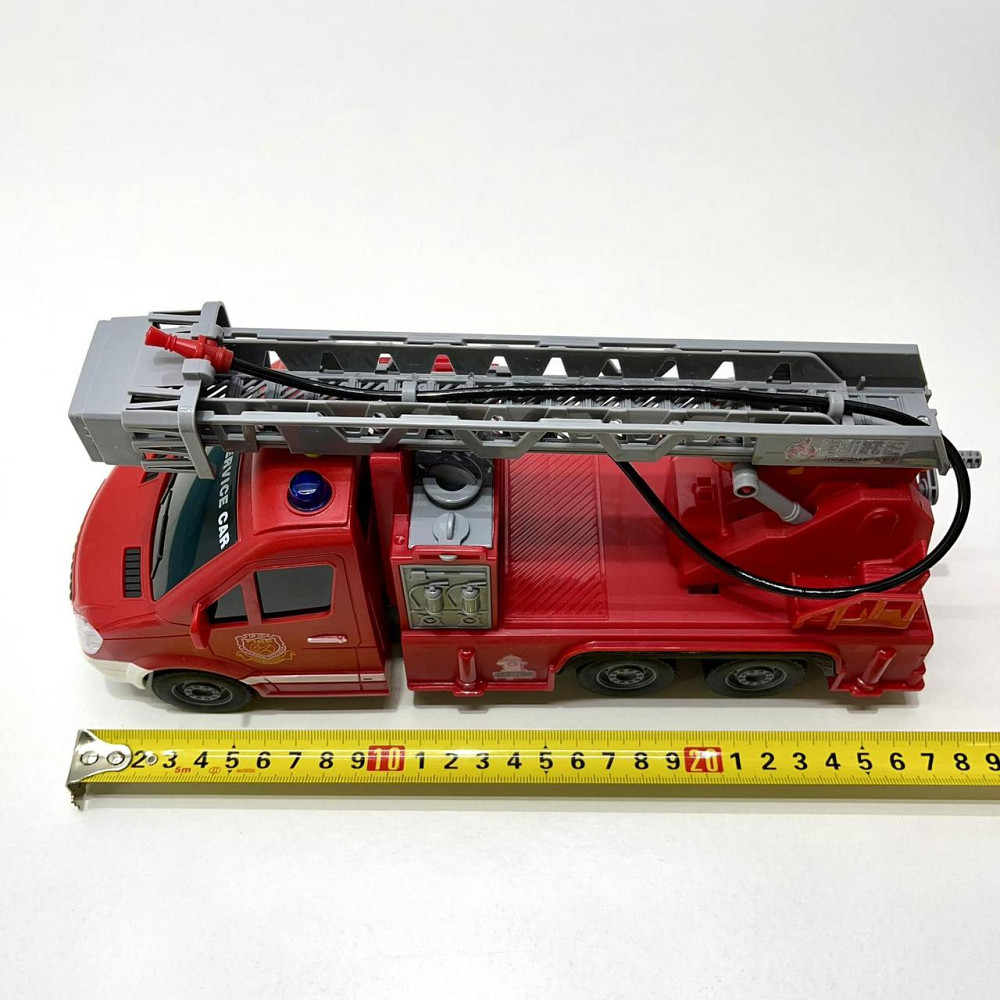 Машинка пожежна 27 см гумові колеса рухомі деталі звук світло Червона (JS139-40) Чернігів - фото 9