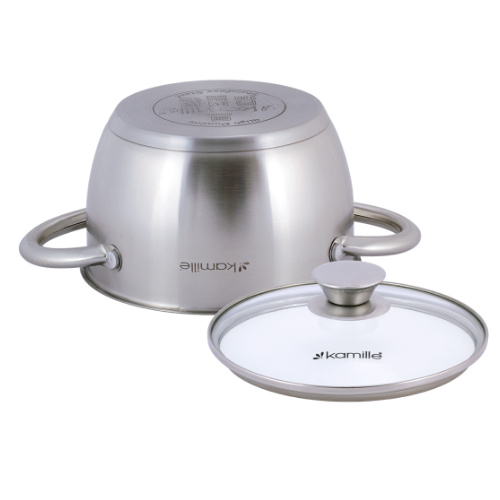 Каструля нержавіюча сталь 1,5л з кришкою порожнисті ручки 4900 KAMILLE Житомир