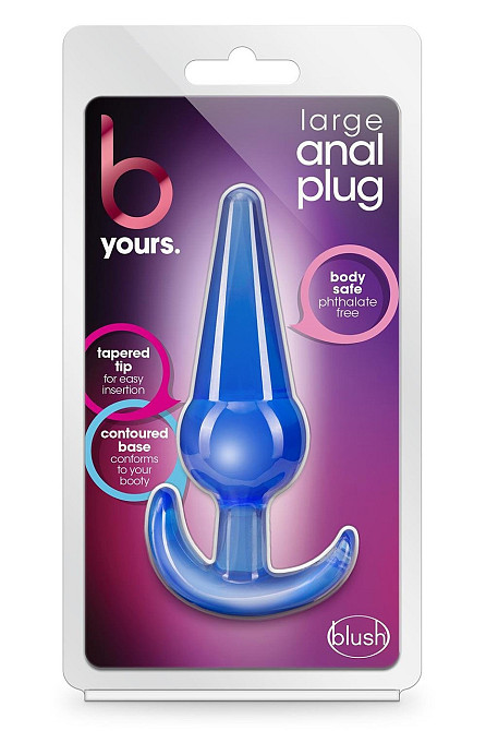 Анальная пробка конической формы со стопером Blush b yours синяя Sex Aura Киев - изображение 5