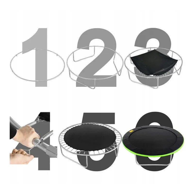 Батут Just Fun 244 см Premium Чорний внутрішня сіткa Київ - фото 3