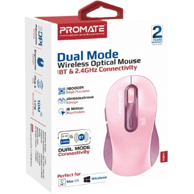 Мышка Promate Ken Wireless/Bluetooth Pink (ken.pink) Винница - изображение 2