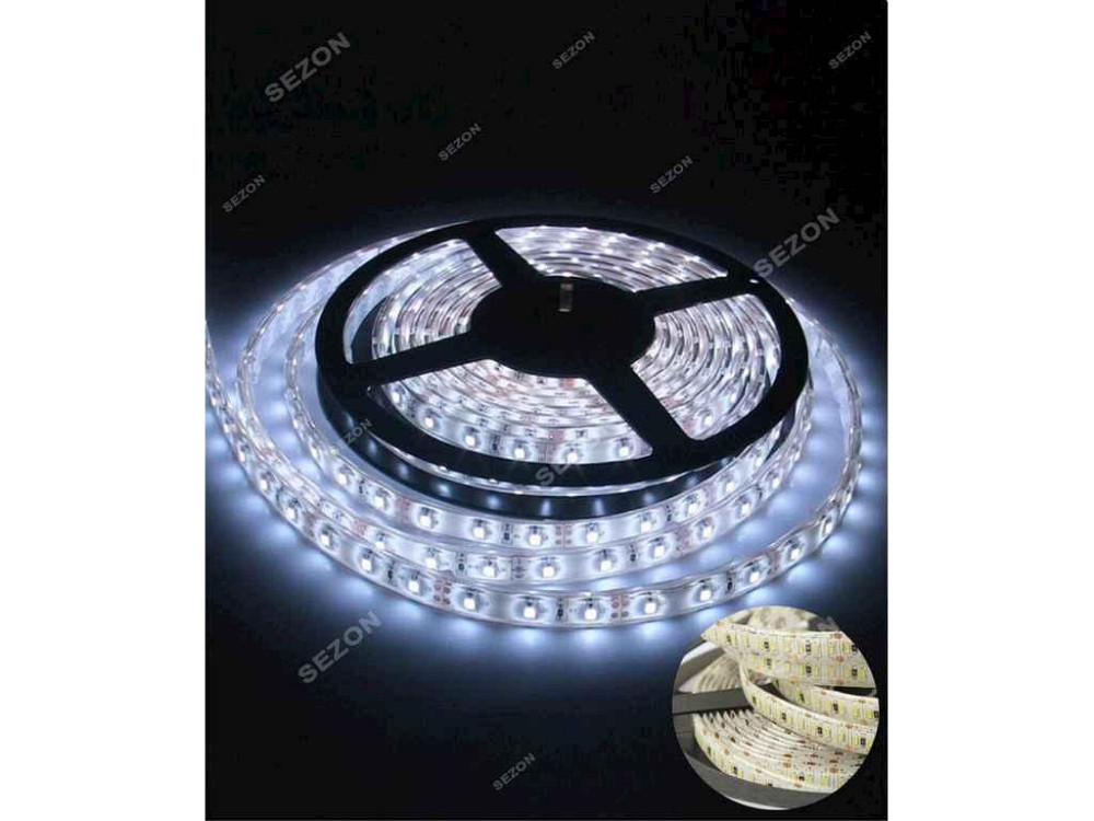 Гірлянда LED стрічка 600LED білий 5м 30л/1м 12V без шнура живлення ТМ КИТАЙ Київ - фото 1