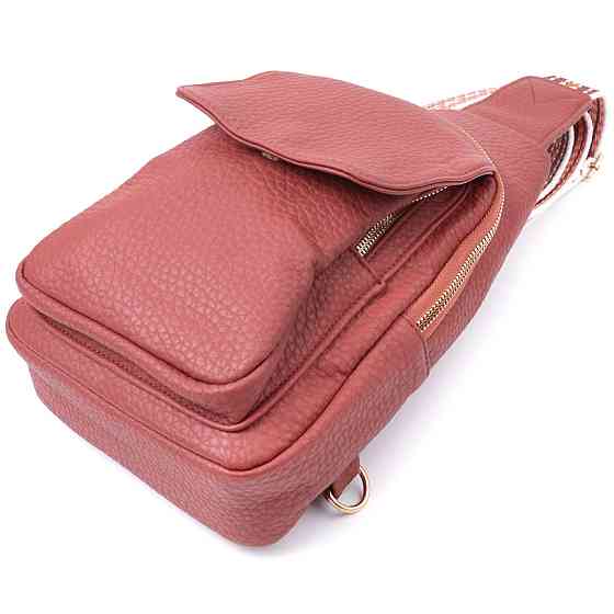 Стильная женская сумка с одной лямкой через плечо из крупнозернистой экокожи Vintage 22762 Бордовый Киев