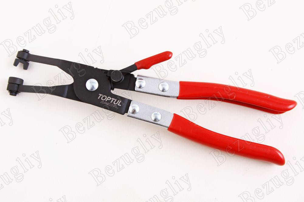 Клещи для снятия хомутов прямые 215мм изогнутые на 45° Toptul Винница - изображение 1