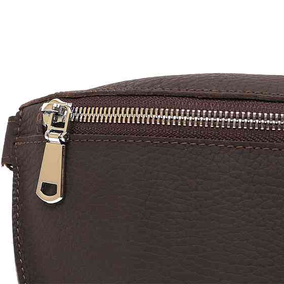 Шкіряна матова бананка Коричневий (SHVIGEL) Київ