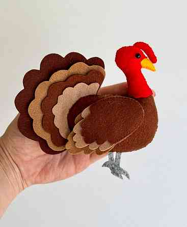 Мягкая фетровая игрушка индюк ручной работы – безопасная развивающая игрушка Киев