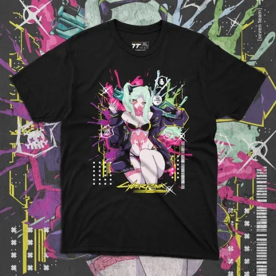 Футболка для подростка мальчика с принтом Cyber Punk Rebecca Размер 160 Anime10787 Днепр